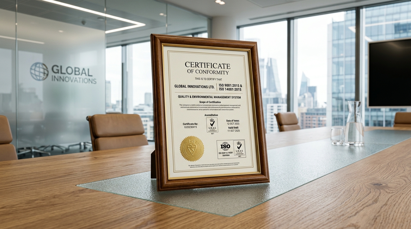 ISO 9001 and ISO 14001 Quality & Environmental Management Certificate